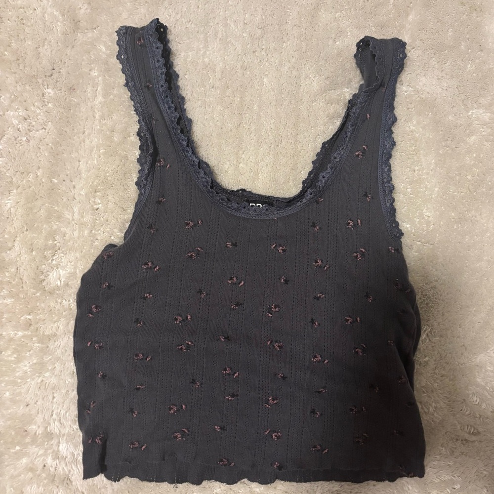 BDG grey floral tank top